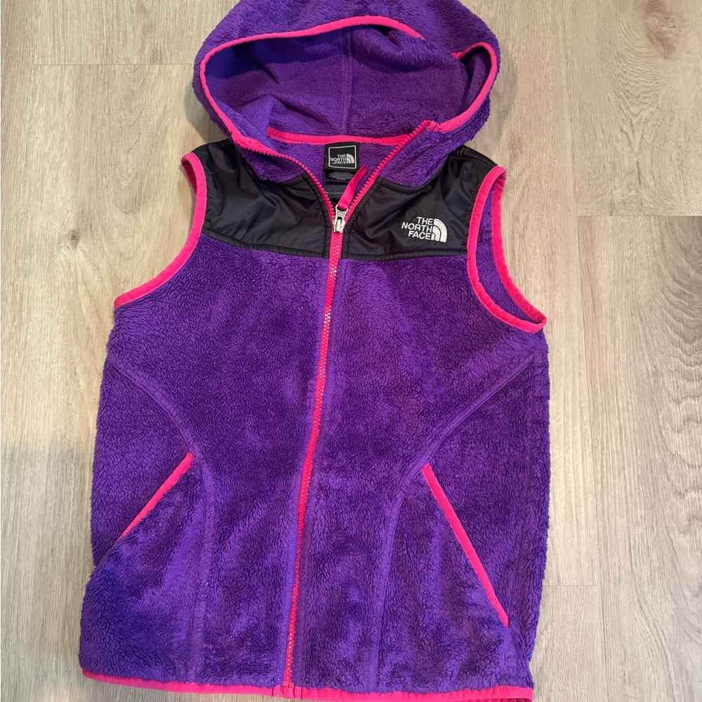 The North Face Purple Fleece Vest with Hood